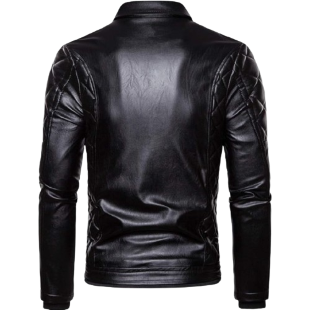 Men's Faux Fur Leather Jacket Black Bomber Jackets