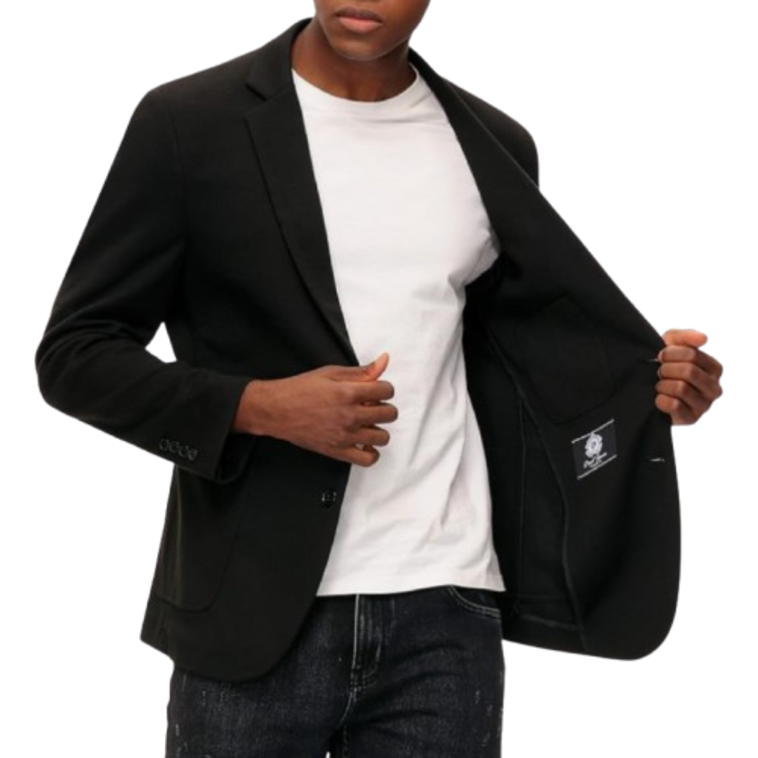 Men's Lightweight Blazer Coat Black Bomber Jackets