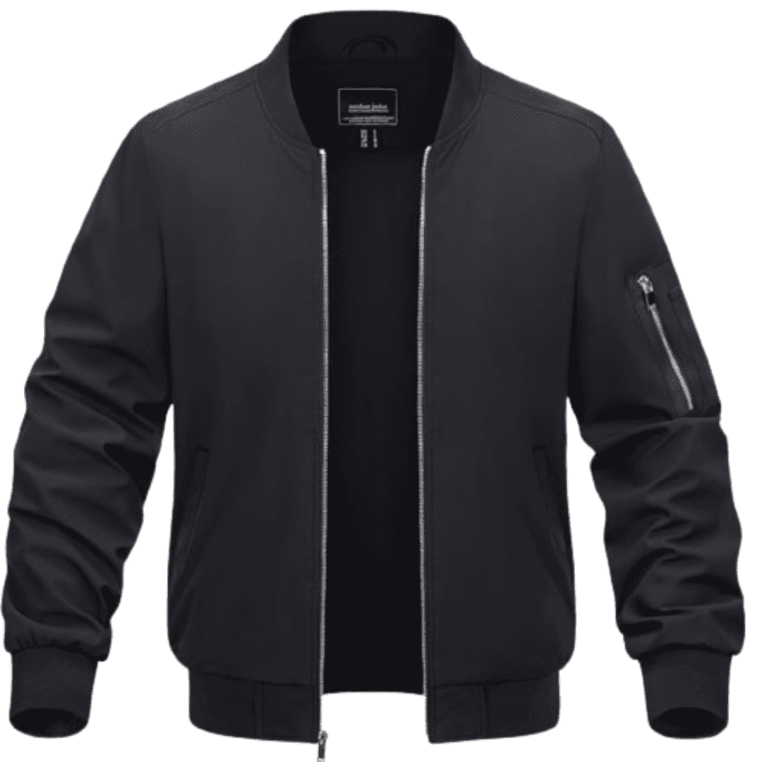 Men's Lightweight Bomber Jacket Black Bomber Jackets