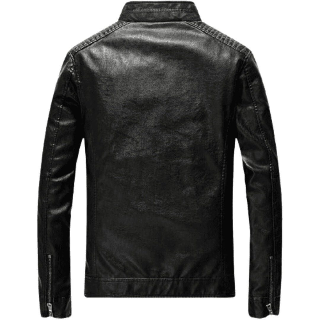 Men's Motorcycle Leather Jacket Black Bomber Jackets