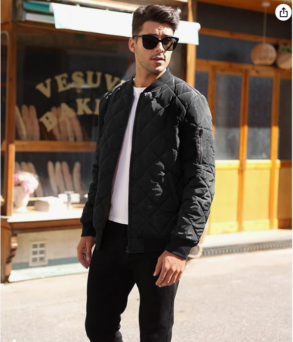 Men's Varsity Bomber Jacket Black Bomber Jackets