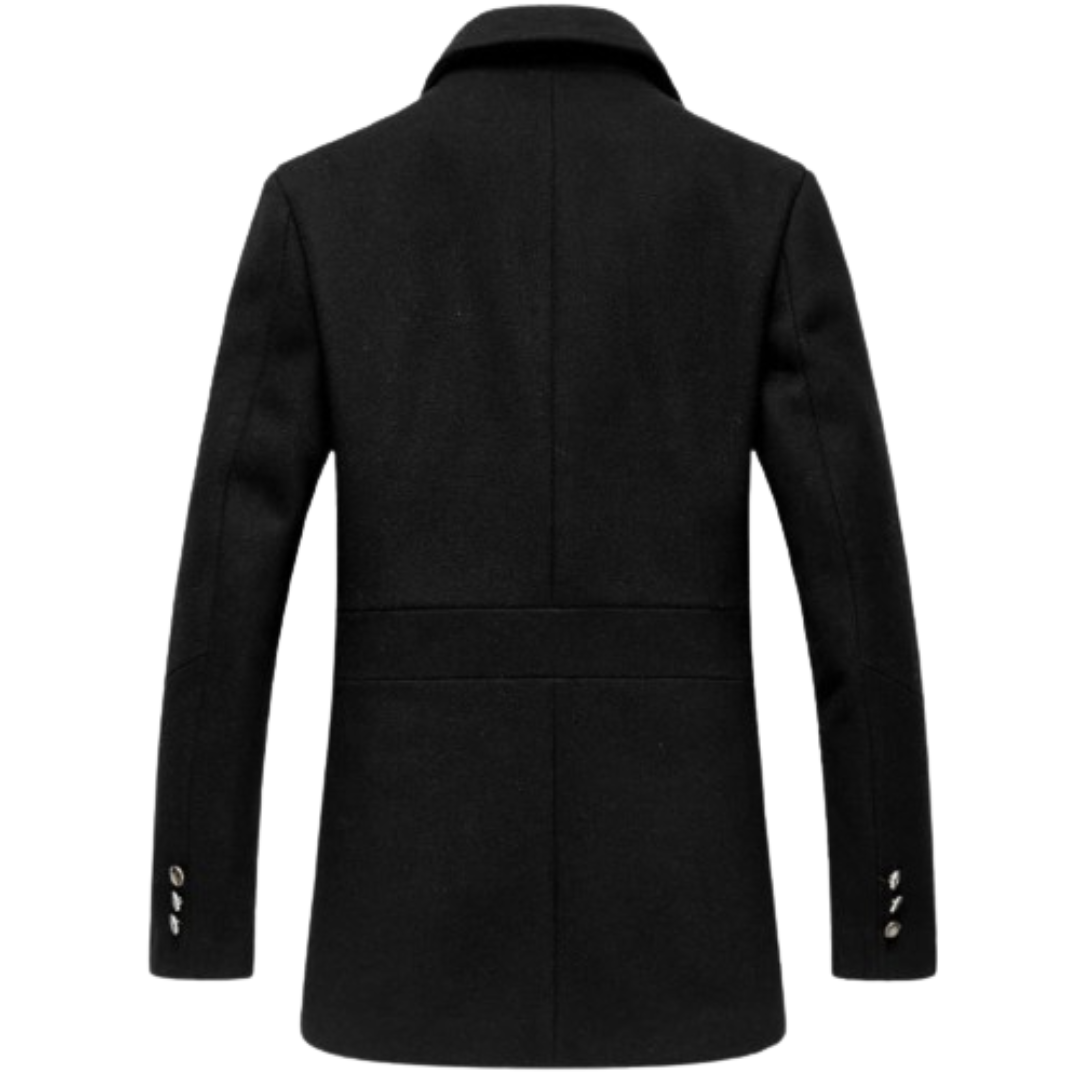 Men's Wool Pea Coat Black Bomber Jackets