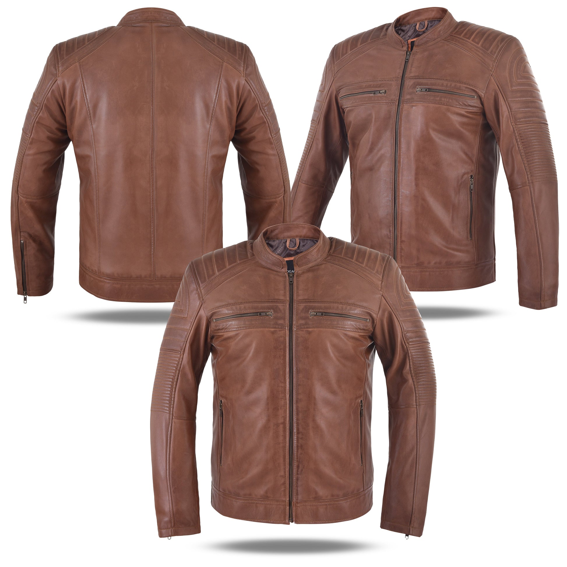 Sogachi Brown original Biker Leather Jacket