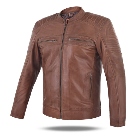 Sogachi Brown original Biker Leather Jacket