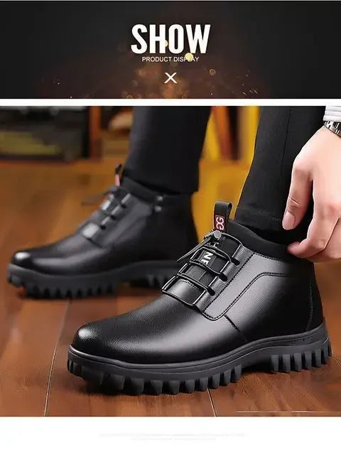 Men's Winter Leather Snow Boots