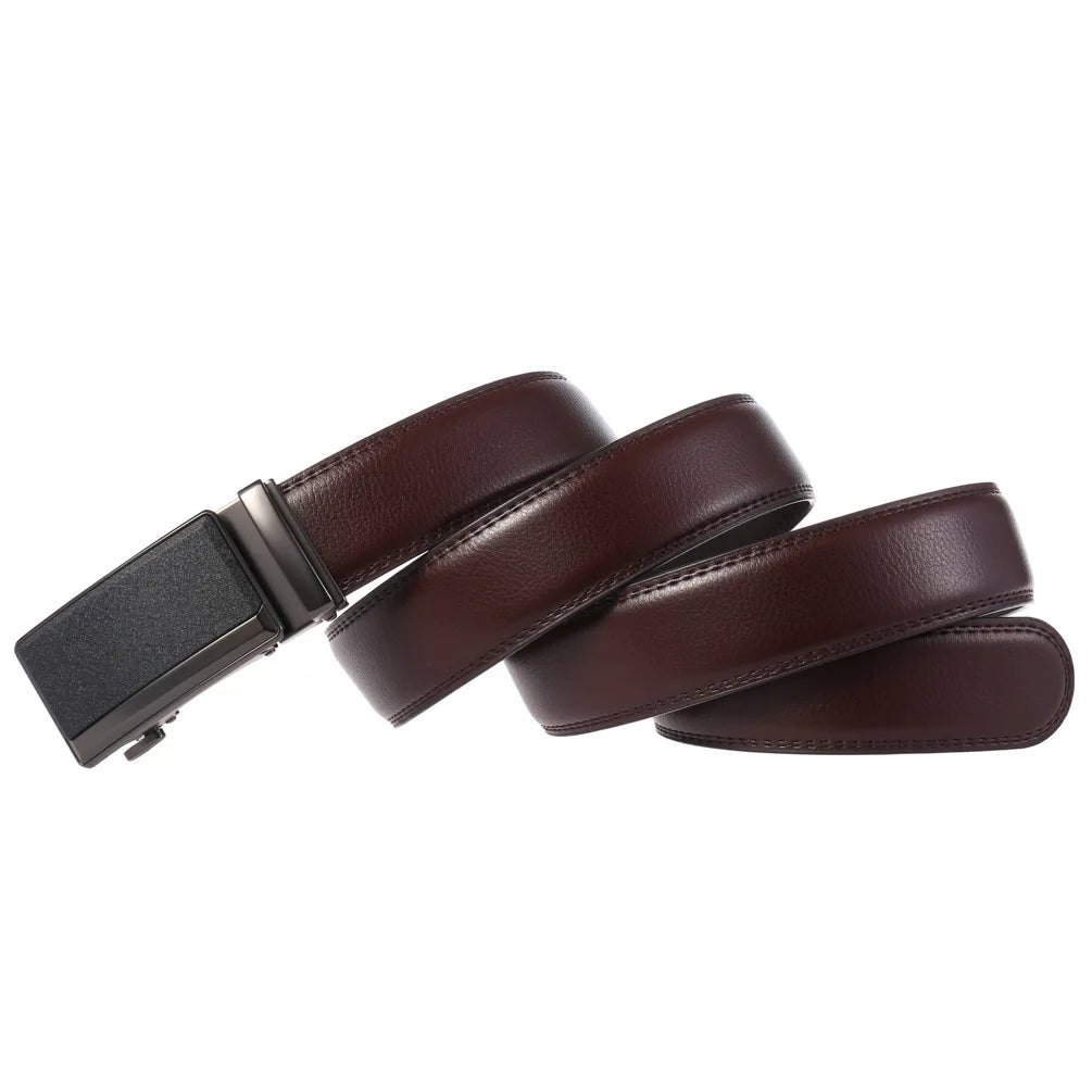 Men's Leather Automatic Buckle Belt 3.5cm