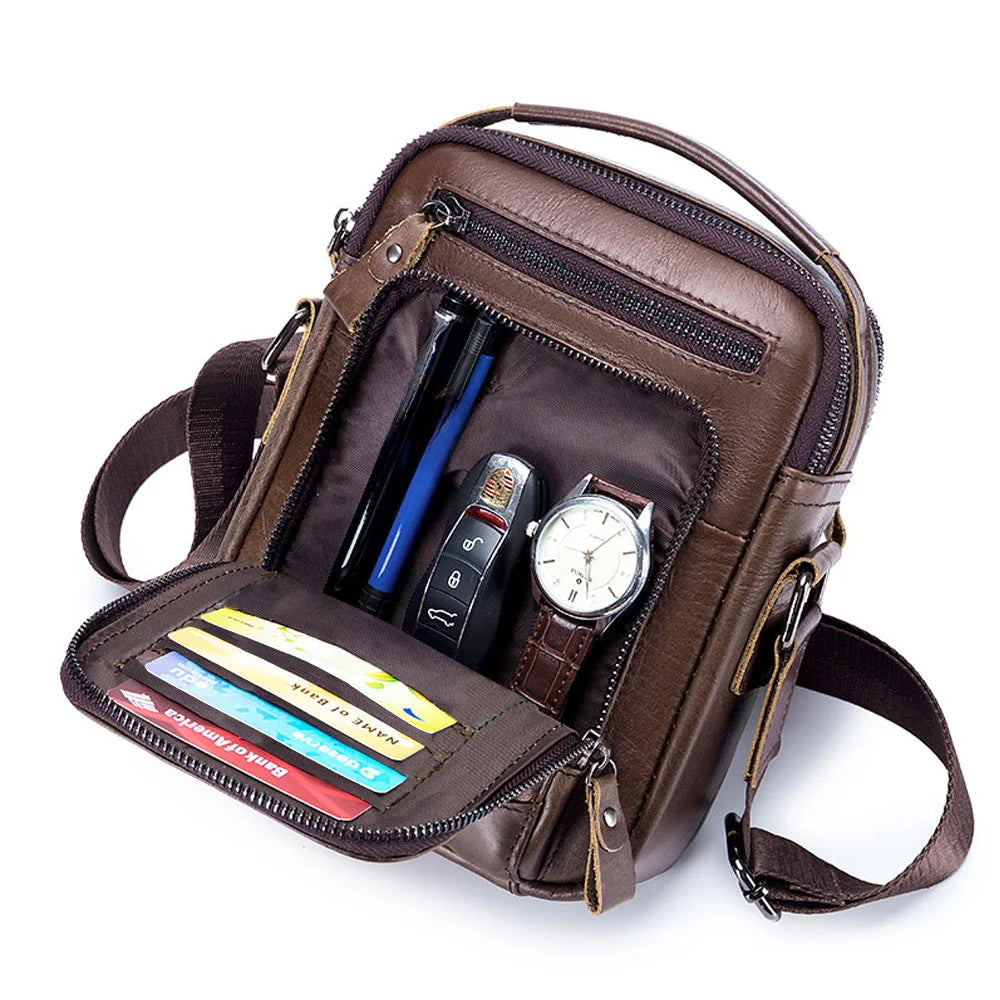 Genuine Leather Men's Crossbody Messenger Bag