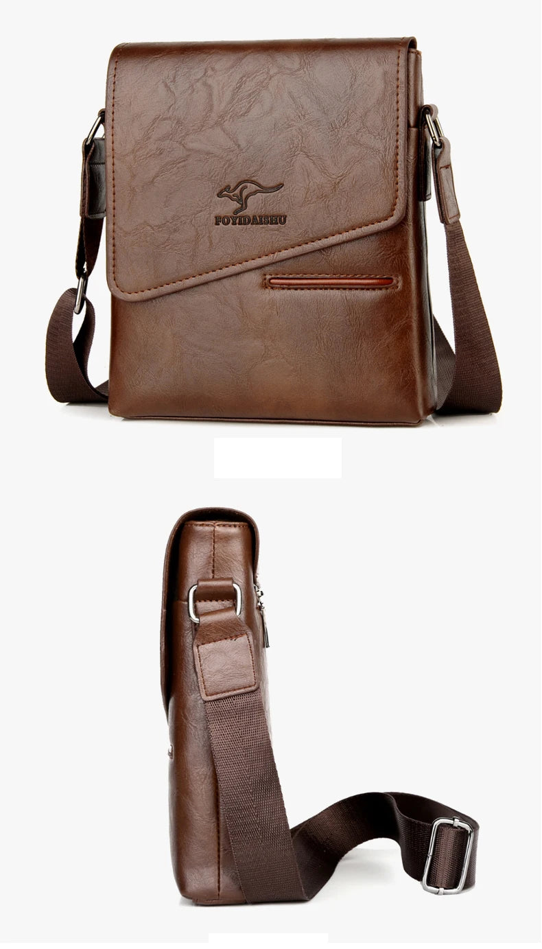 Kangaroo Leather Messenger Bag for Men