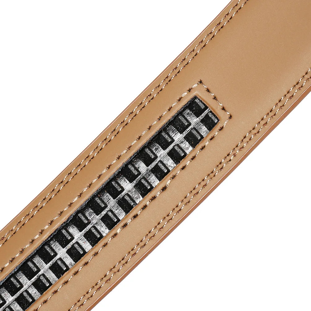 High Quality No-Holes Leather Ratchet Belt for Men