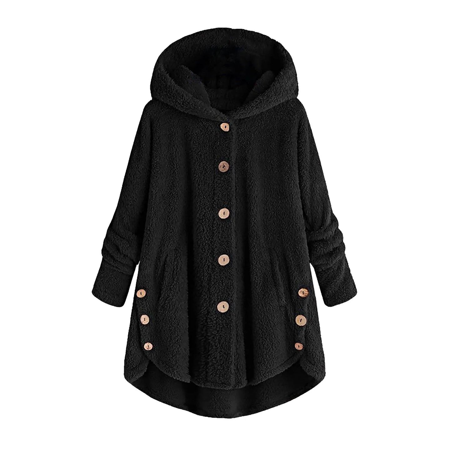 Autumn Winter Coat Women Warm Teddy Bear Coat Wool Jacket Female Plush Coat Hooded Jacket New Women's Coats Solid Color Jacket