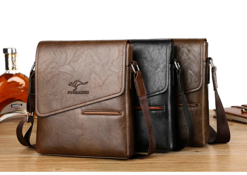 Kangaroo Leather Messenger Bag for Men