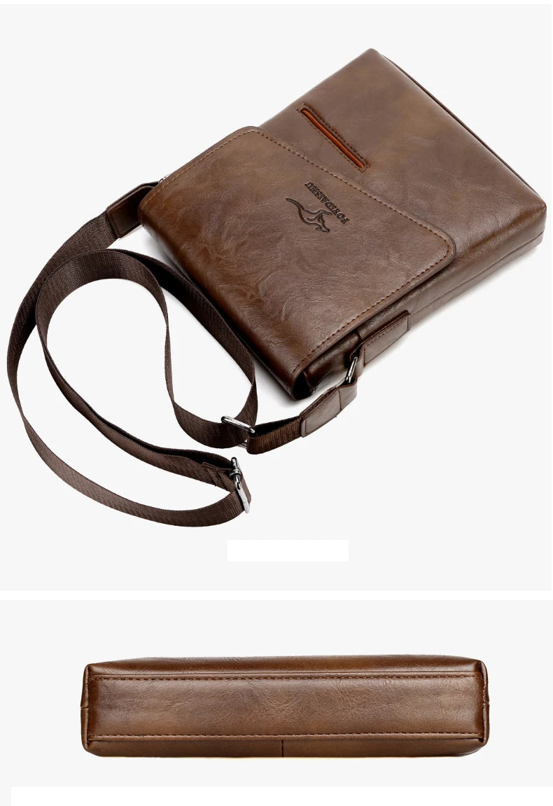 Kangaroo Leather Messenger Bag for Men