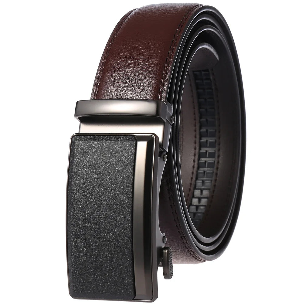 Men's Leather Automatic Buckle Belt 3.5cm