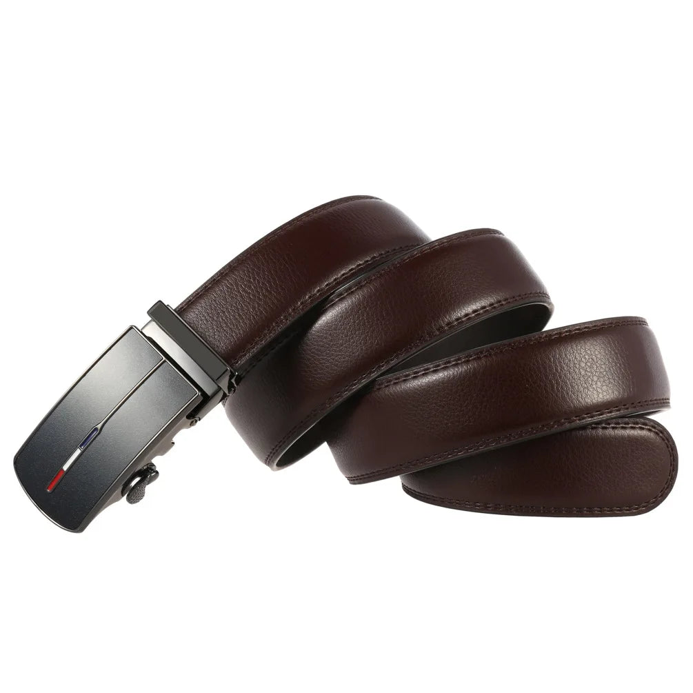 Men's Leather Automatic Buckle Belt 3.5cm