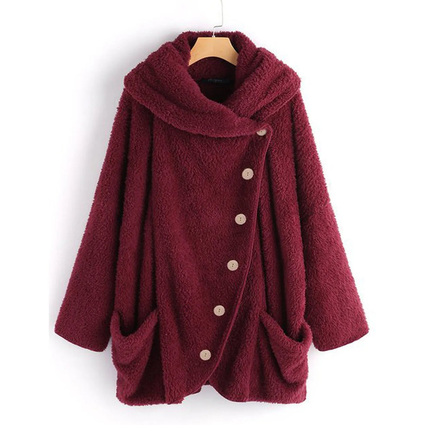 Autumn Winter Coat Women Warm Teddy Bear Coat Wool Jacket Female Plush Coat Hooded Jacket New Women's Coats Solid Color Jacket