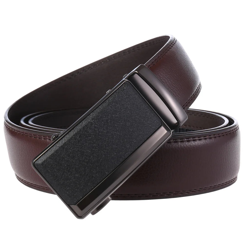 Men's Leather Automatic Buckle Belt 3.5cm