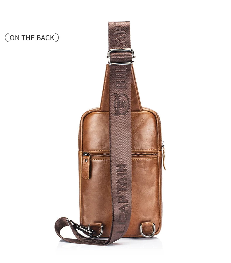 BULLCAPTAIN Multifunctional Leather Messenger Bag