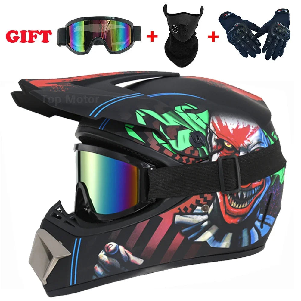 Motorcycle Helmet Off-road Helmet Bike Downhill AM DH Cross Helmet Capacete Motocross Casco Send 3 Gift Man Children Motocross