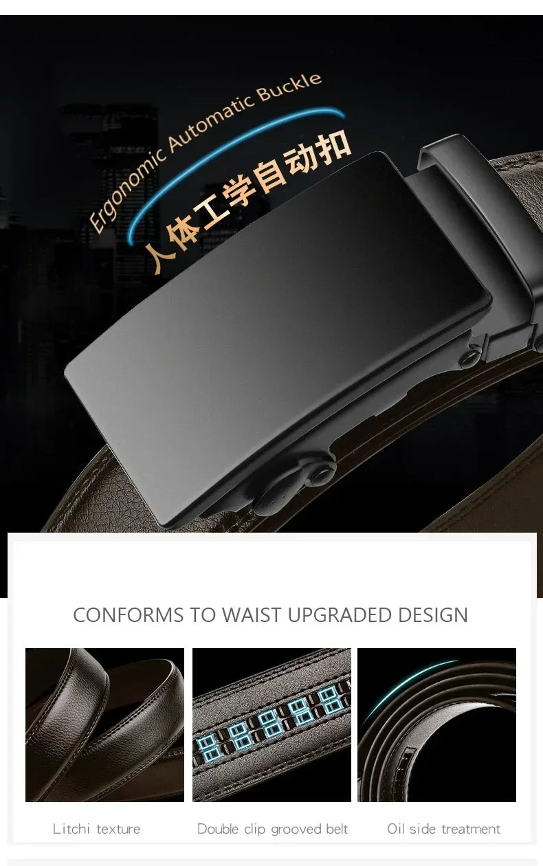 Men's Automatic Buckle PU Leather Belt