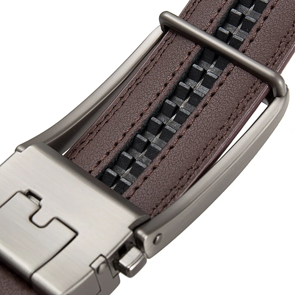 Men's Leather Automatic Buckle Belt 3.5cm