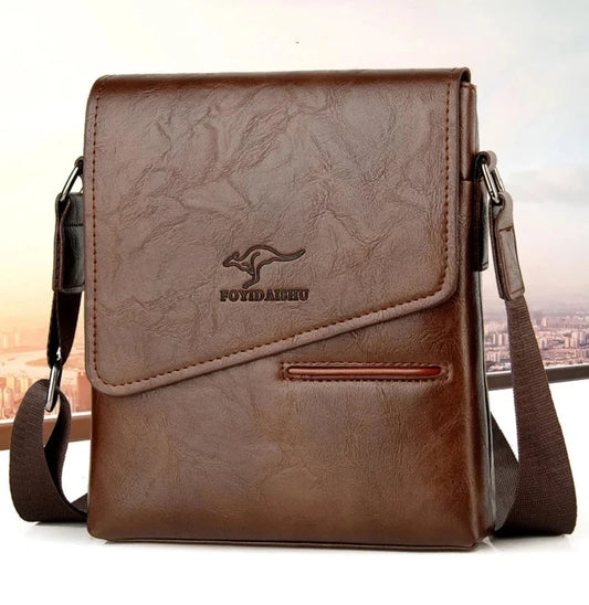 Kangaroo Leather Messenger Bag for Men