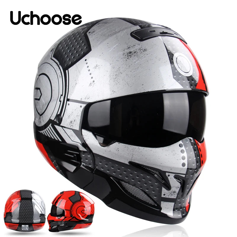 2022 Scorpion Helmet Detachable Multi-purpose Combination Helmet Motorcycle Locomotive Personality Half Predator Helmet