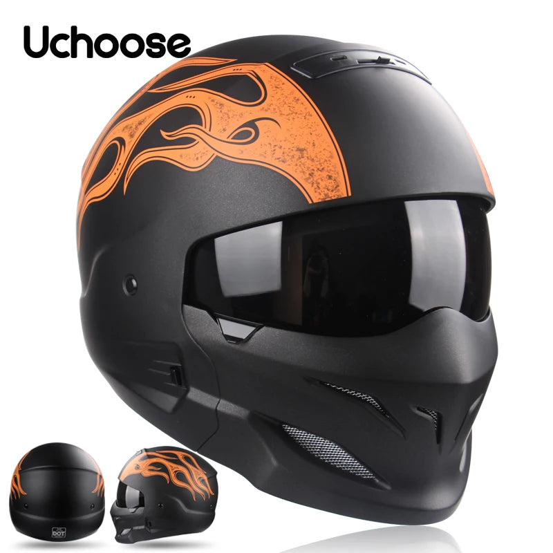 2022 Scorpion Helmet Detachable Multi-purpose Combination Helmet Motorcycle Locomotive Personality Half Predator Helmet