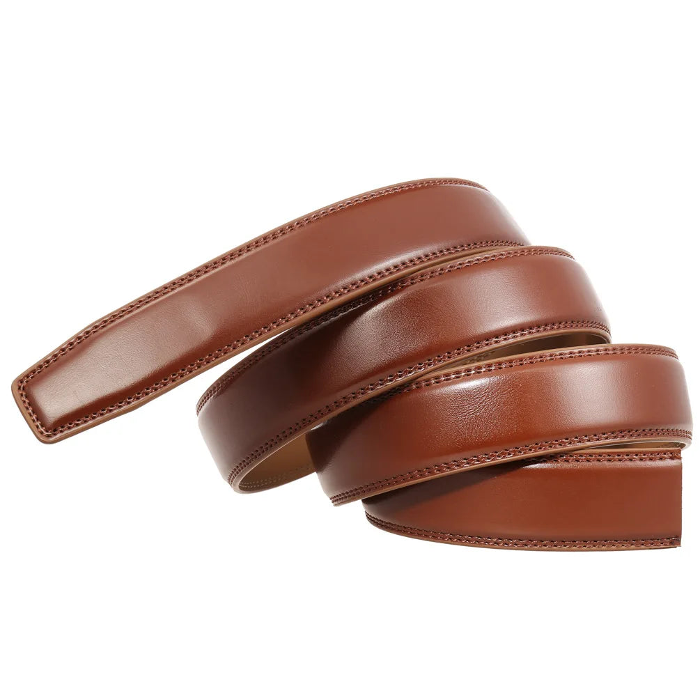 High Quality No-Holes Leather Ratchet Belt for Men