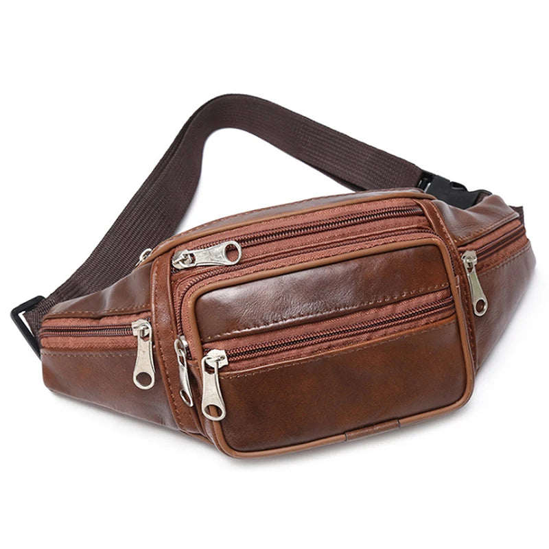 Men's PU Leather Waist Pack Bag