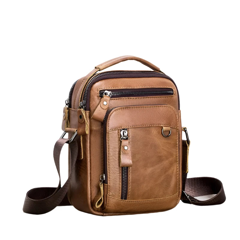 Genuine Leather Men's Crossbody Messenger Bag