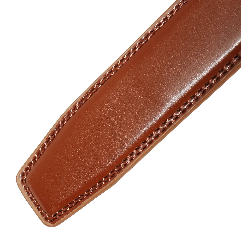 High Quality No-Holes Leather Ratchet Belt for Men