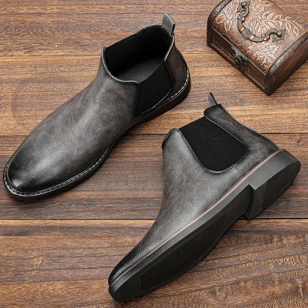 Retro Men's Leather Chelsea Boots