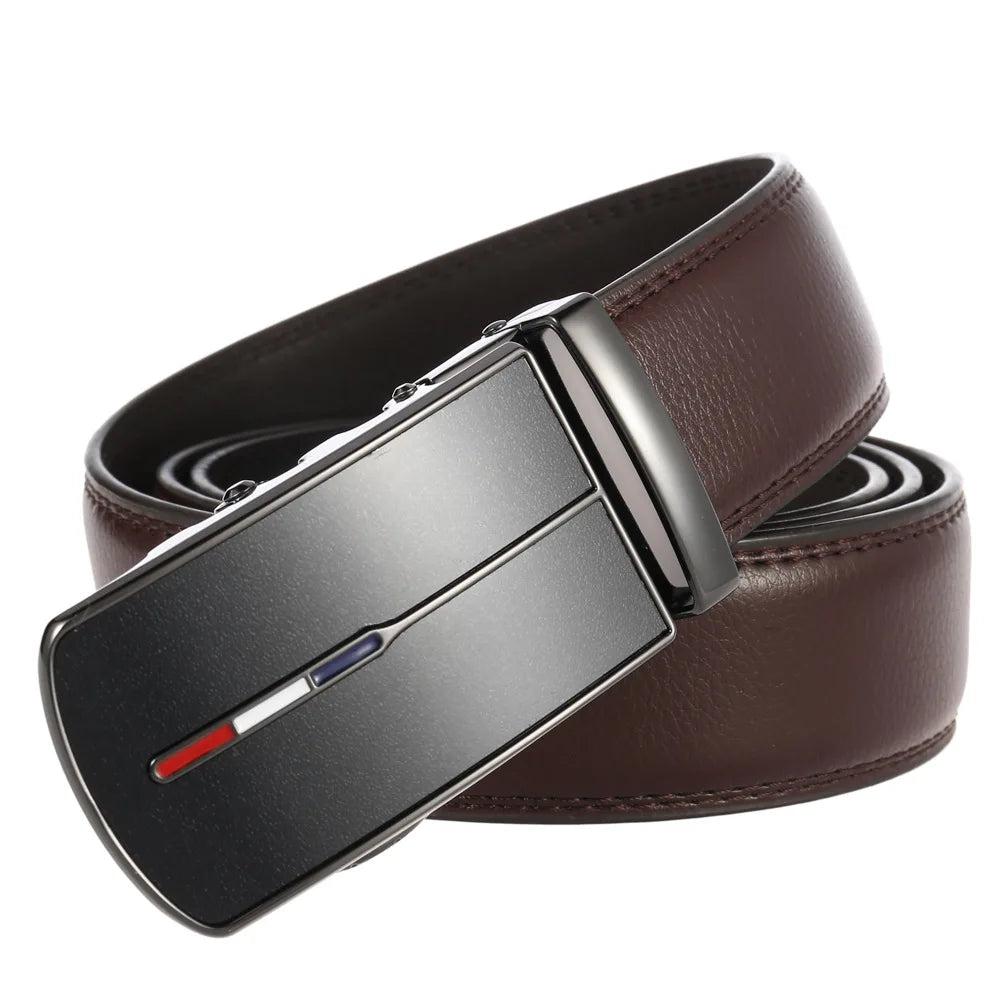 Men's Leather Automatic Buckle Belt 3.5cm