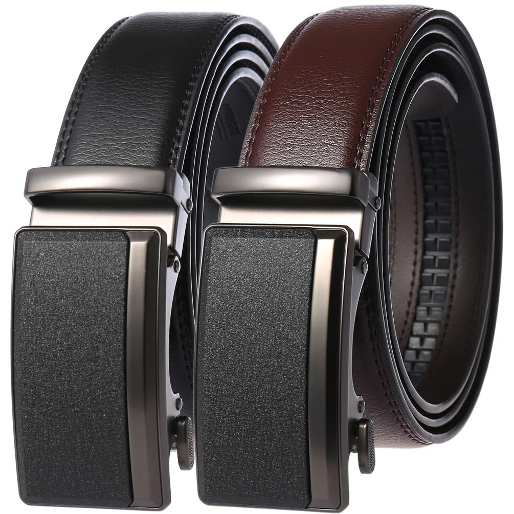 Men's Leather Automatic Buckle Belt 3.5cm