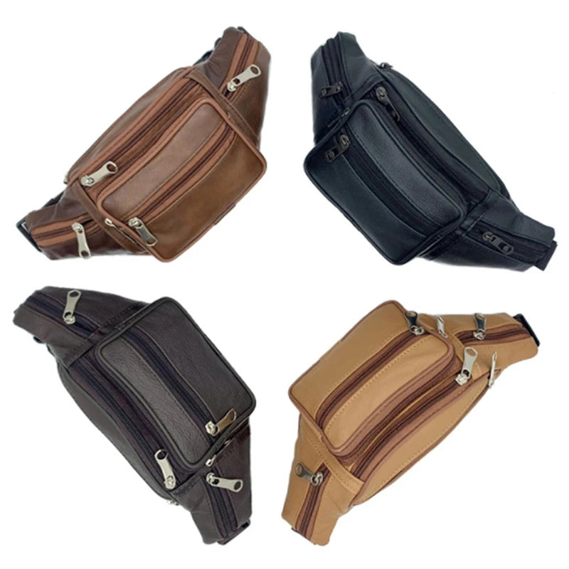 Men's PU Leather Waist Pack Bag