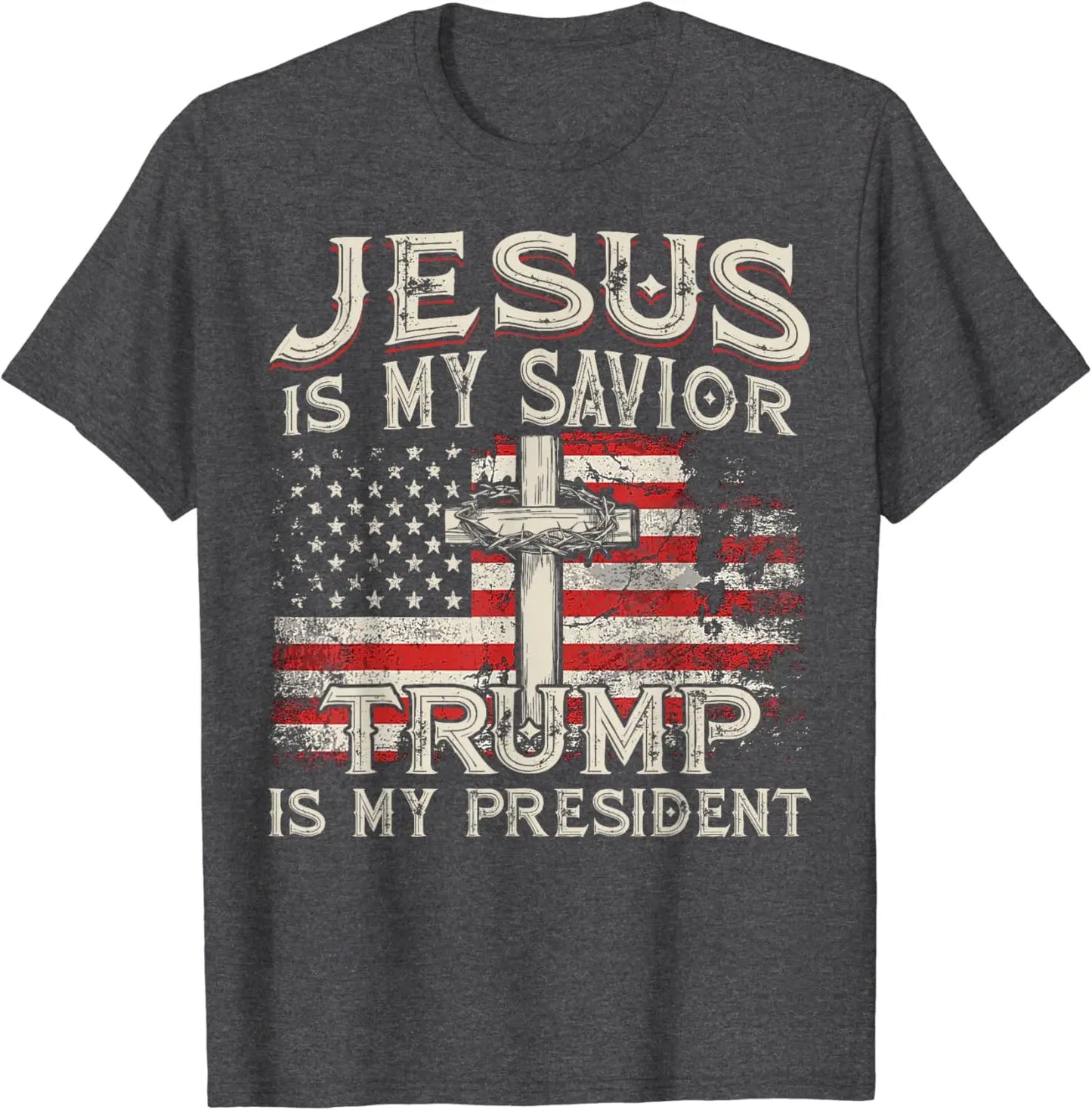 Jesus Is My Savior Trump Is My President American Flag  Women's T-shirts Fashion Y2k Tops Tshirt Haikyuu Graphic Tees 80811