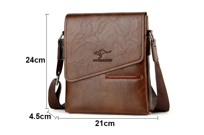 Kangaroo Leather Messenger Bag for Men