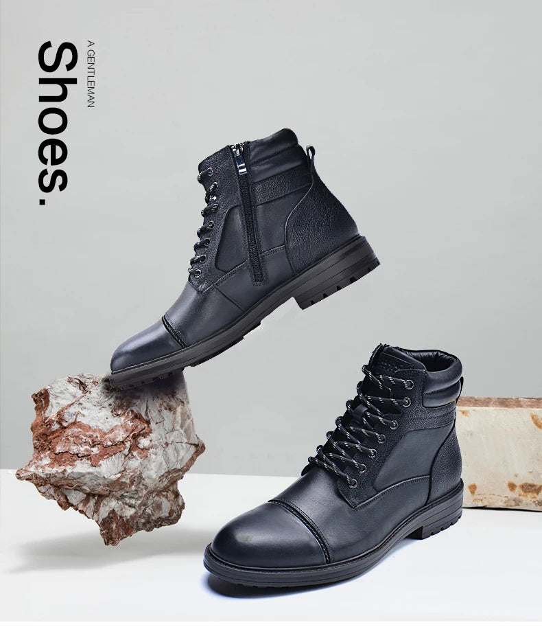 VRYHEID Men's Leather Ankle Boots