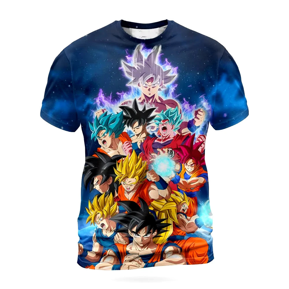 Summer Anime Dragon Ball Z Wukong Men's T Shirt 3D Printed Role Play Women's Children's Street T-shirts Unisex Oversized Tops