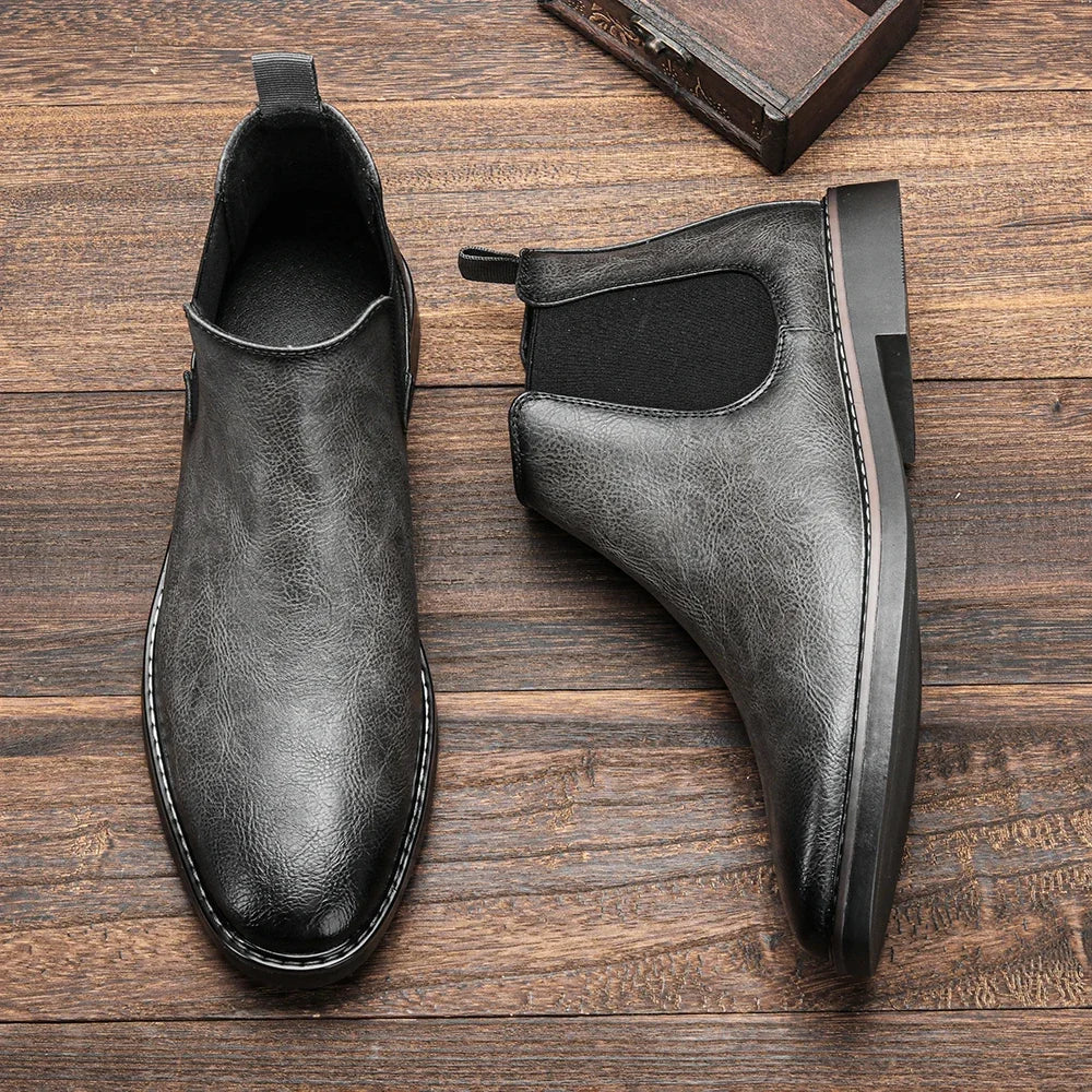 Retro Men's Leather Chelsea Boots