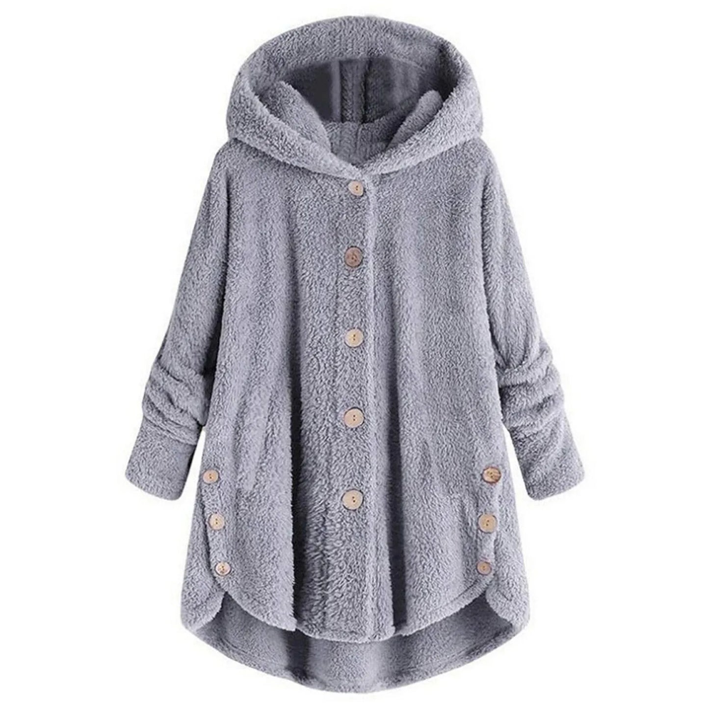 Autumn Winter Coat Women Warm Teddy Bear Coat Wool Jacket Female Plush Coat Hooded Jacket New Women's Coats Solid Color Jacket