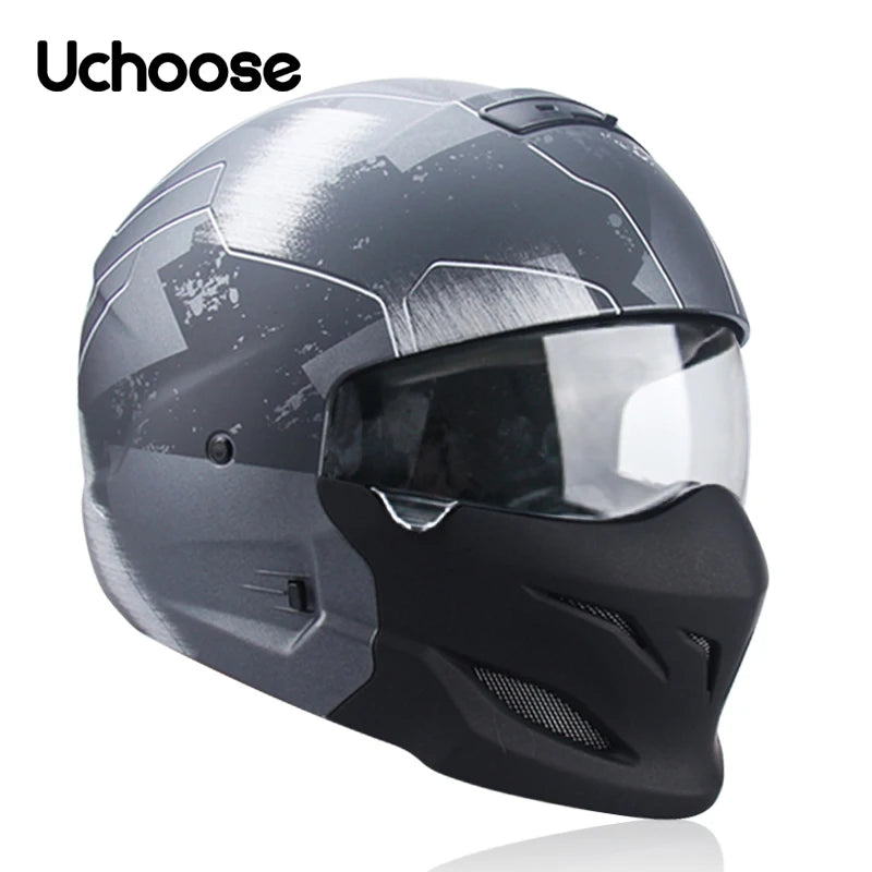 2022 Scorpion Helmet Detachable Multi-purpose Combination Helmet Motorcycle Locomotive Personality Half Predator Helmet