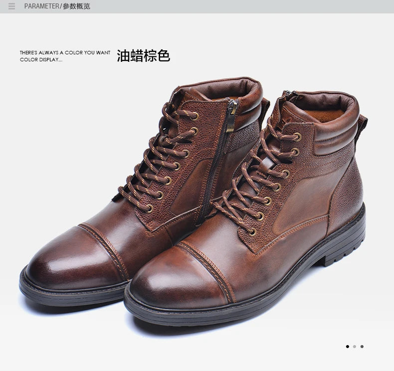 VRYHEID Men's Leather Ankle Boots