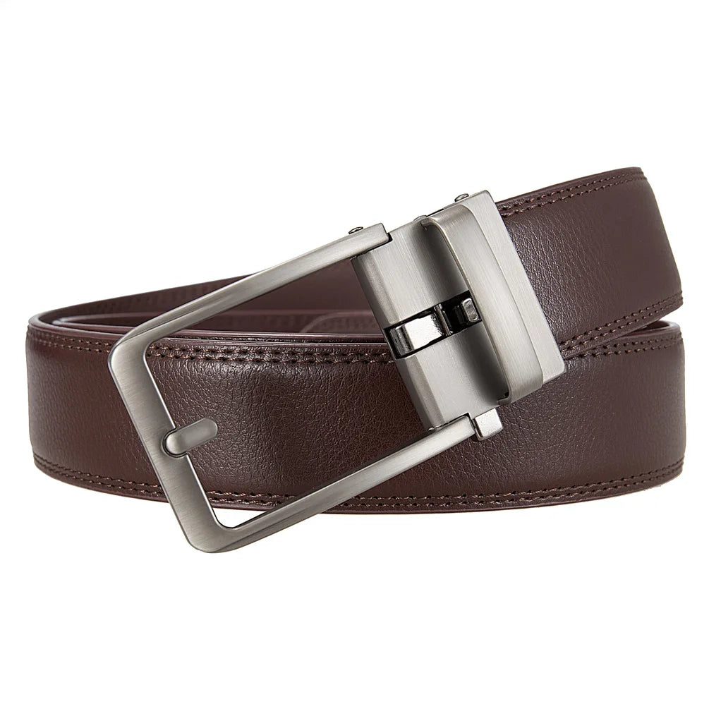 Men's Leather Automatic Buckle Belt 3.5cm