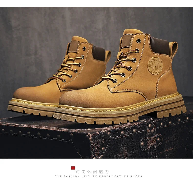 Men's High-Top Leather Boots