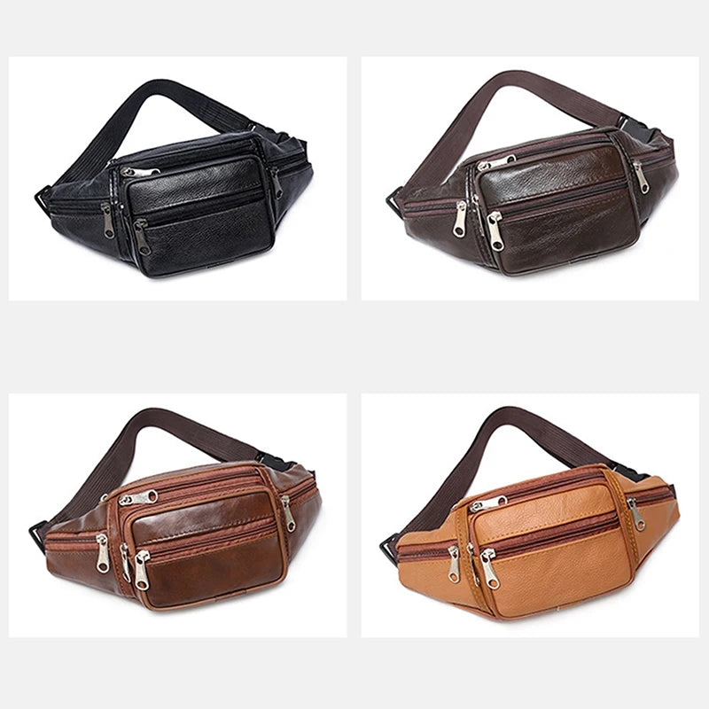 Men's PU Leather Waist Pack Bag