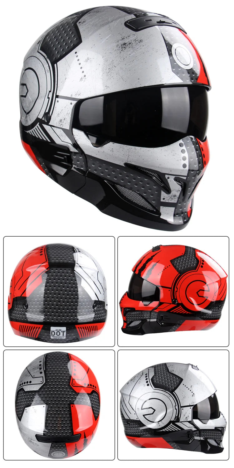 2022 Scorpion Helmet Detachable Multi-purpose Combination Helmet Motorcycle Locomotive Personality Half Predator Helmet