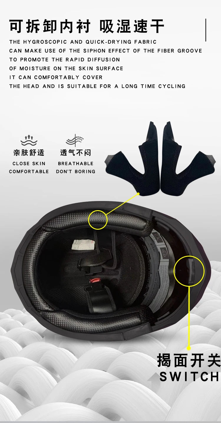 Latest DOT Approved Safety Modular Flip Motorcycle Helmet Voyage Racing Dual Lens Helmet Interior Visor