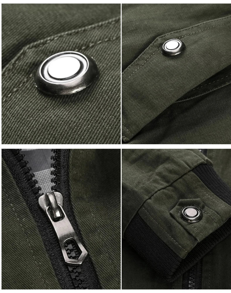 Men's Jacket Military Tactical Man Jackets Coat Zipper Cargo Jackets Stand Collar Outwear Cotton Windbreaker Tops 2022 New Brand