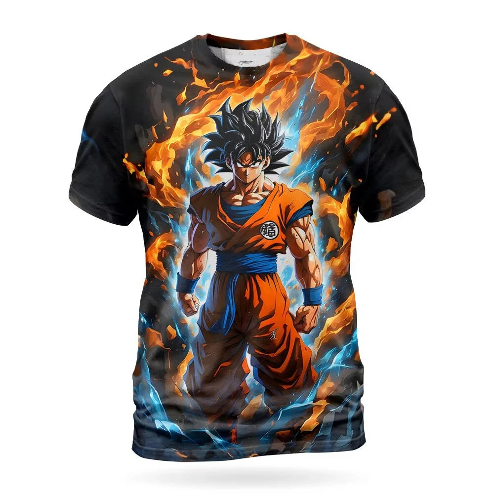 Summer Anime Dragon Ball Z Wukong Men's T Shirt 3D Printed Role Play Women's Children's Street T-shirts Unisex Oversized Tops